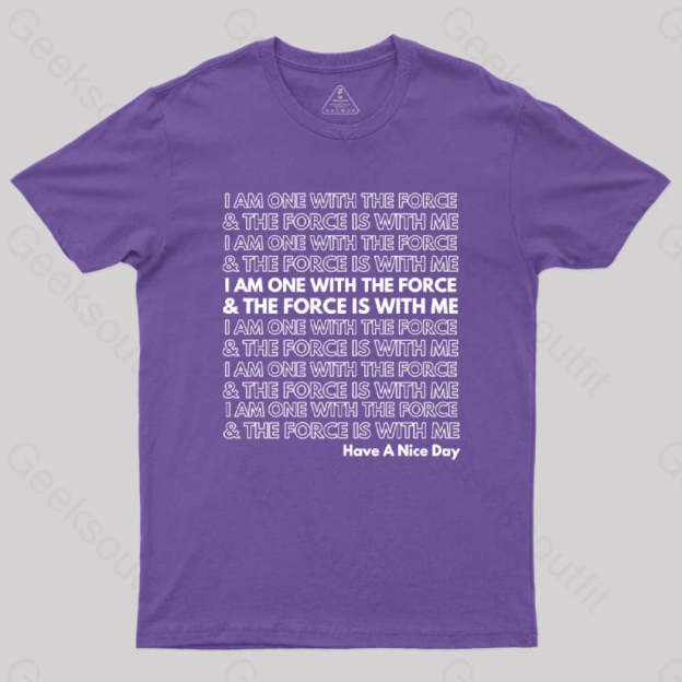 One With The Force T-Shirt Purple / S