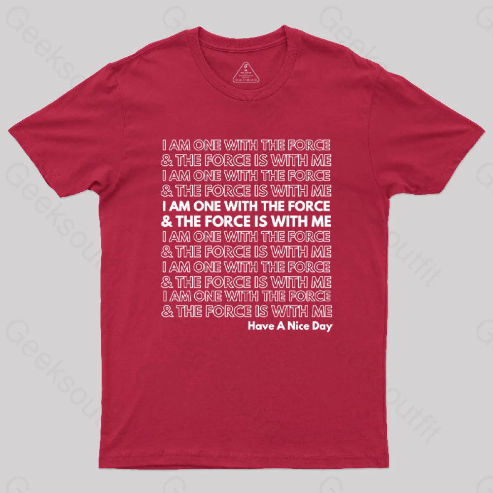 One With The Force T-Shirt Red / S