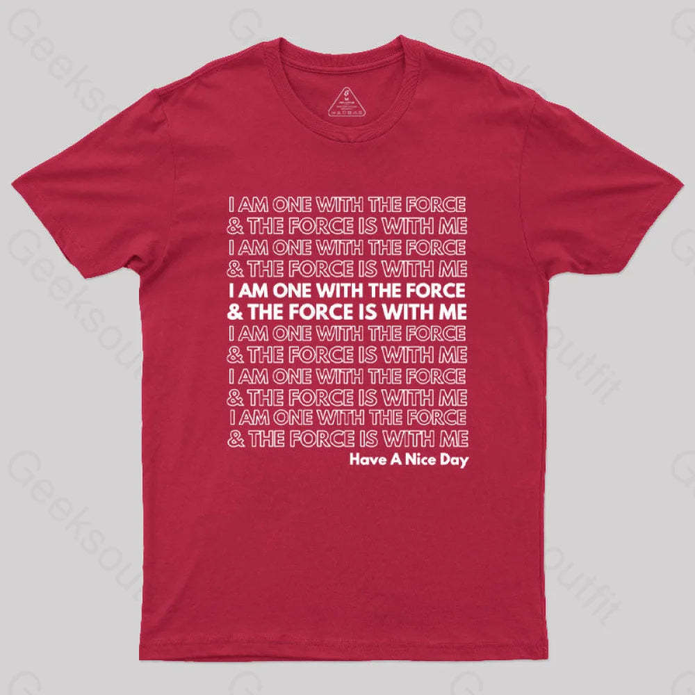 One With The Force T-Shirt Red / S