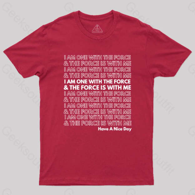 One With The Force T-Shirt Red / S