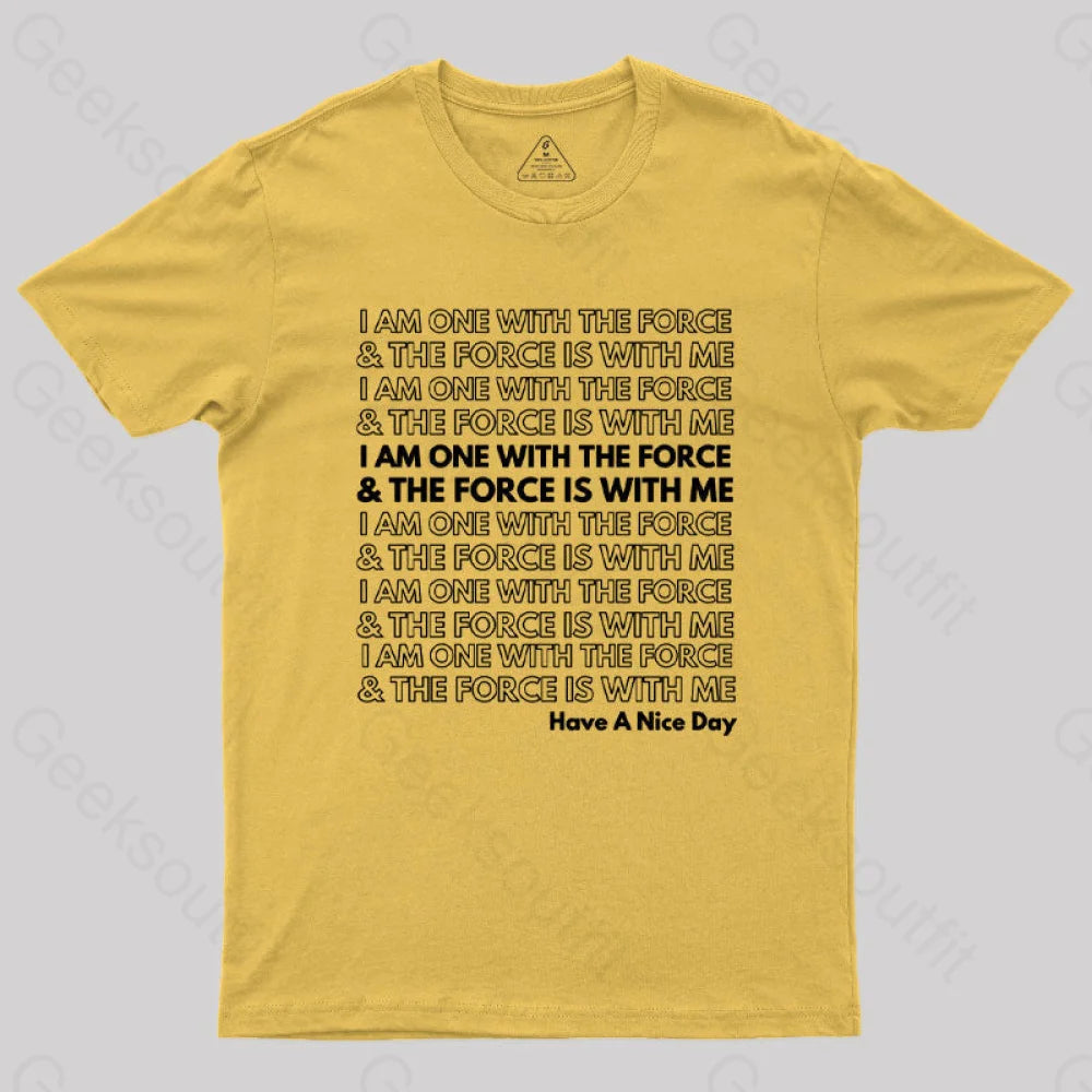 One With The Force T-Shirt Yellow / S