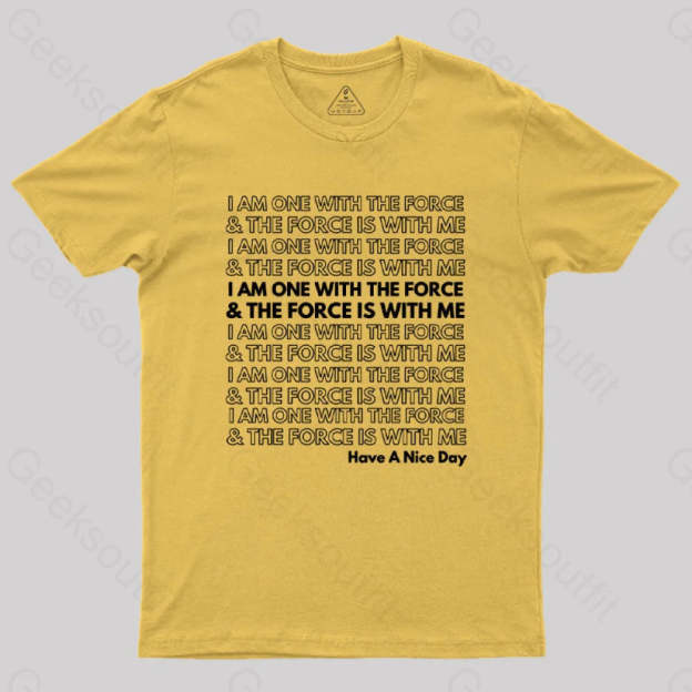 One With The Force T-Shirt Yellow / S
