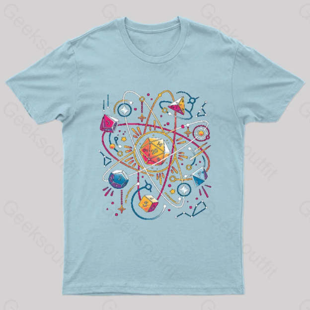 Orbital Atomic Dice Geek T-Shirt Light Blue / S