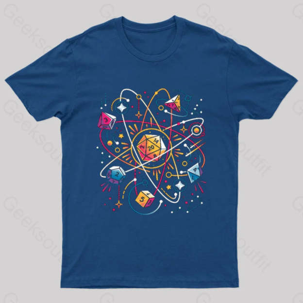 Orbital Atomic Dice Geek T-Shirt Navy / S