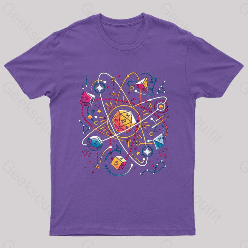 Orbital Atomic Dice Geek T-Shirt Purple / S