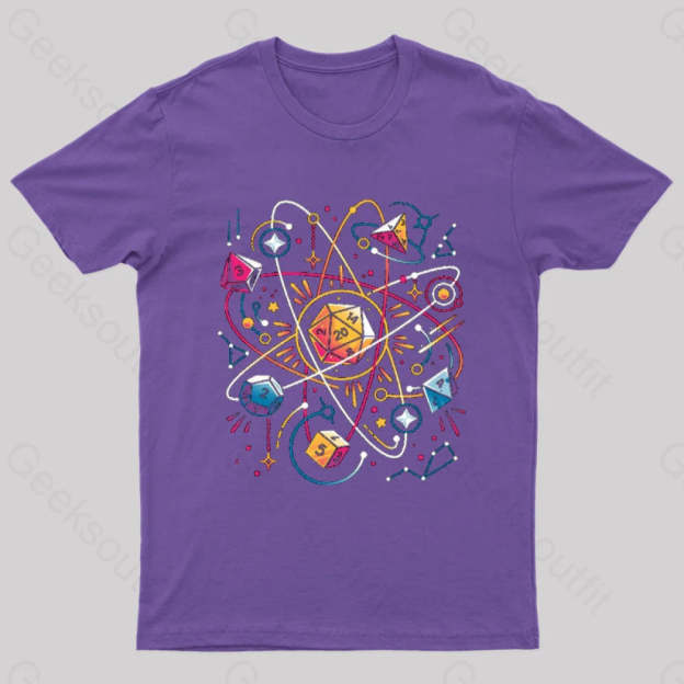 Orbital Atomic Dice Geek T-Shirt Purple / S