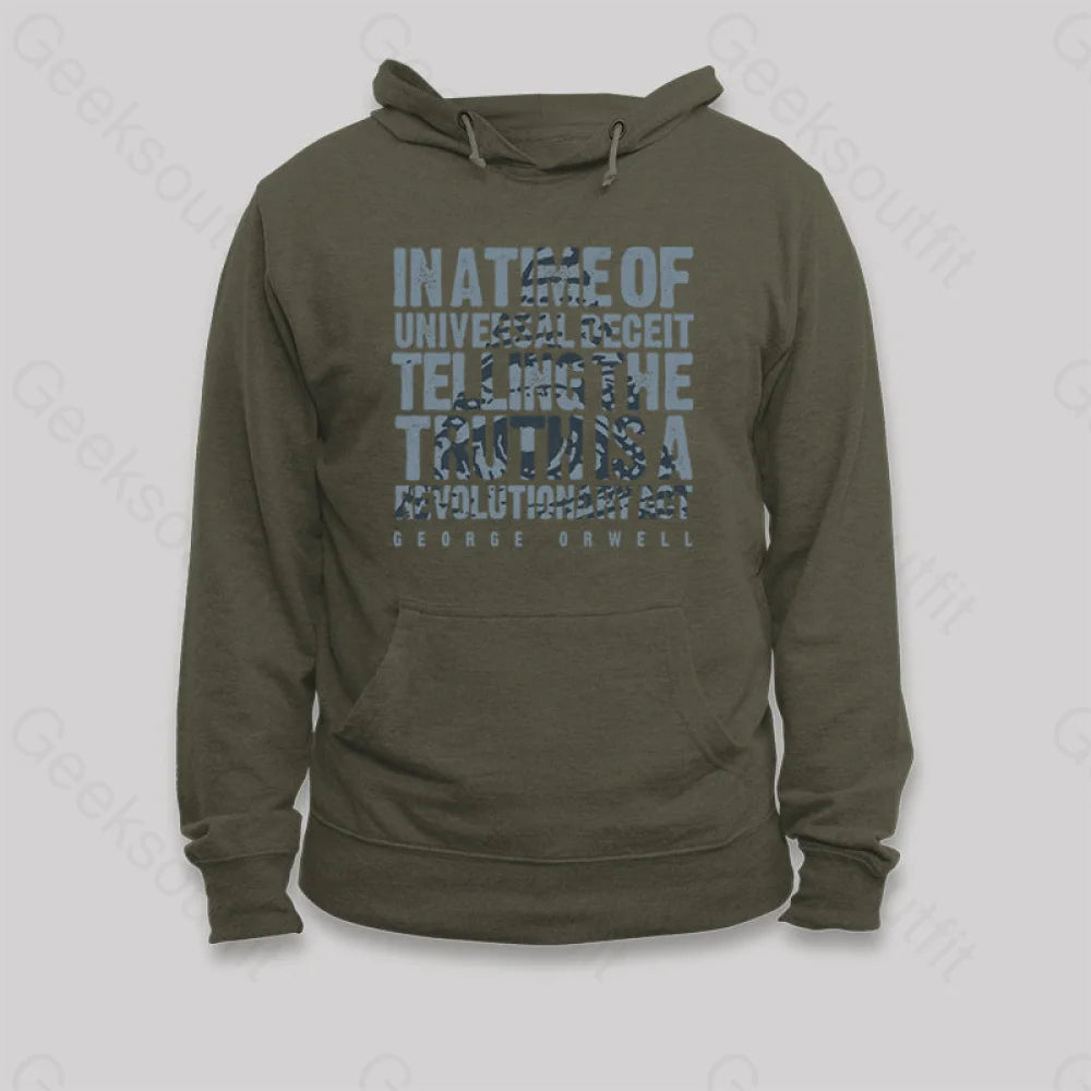 Orwellian Truth Hoodie Army Green / S