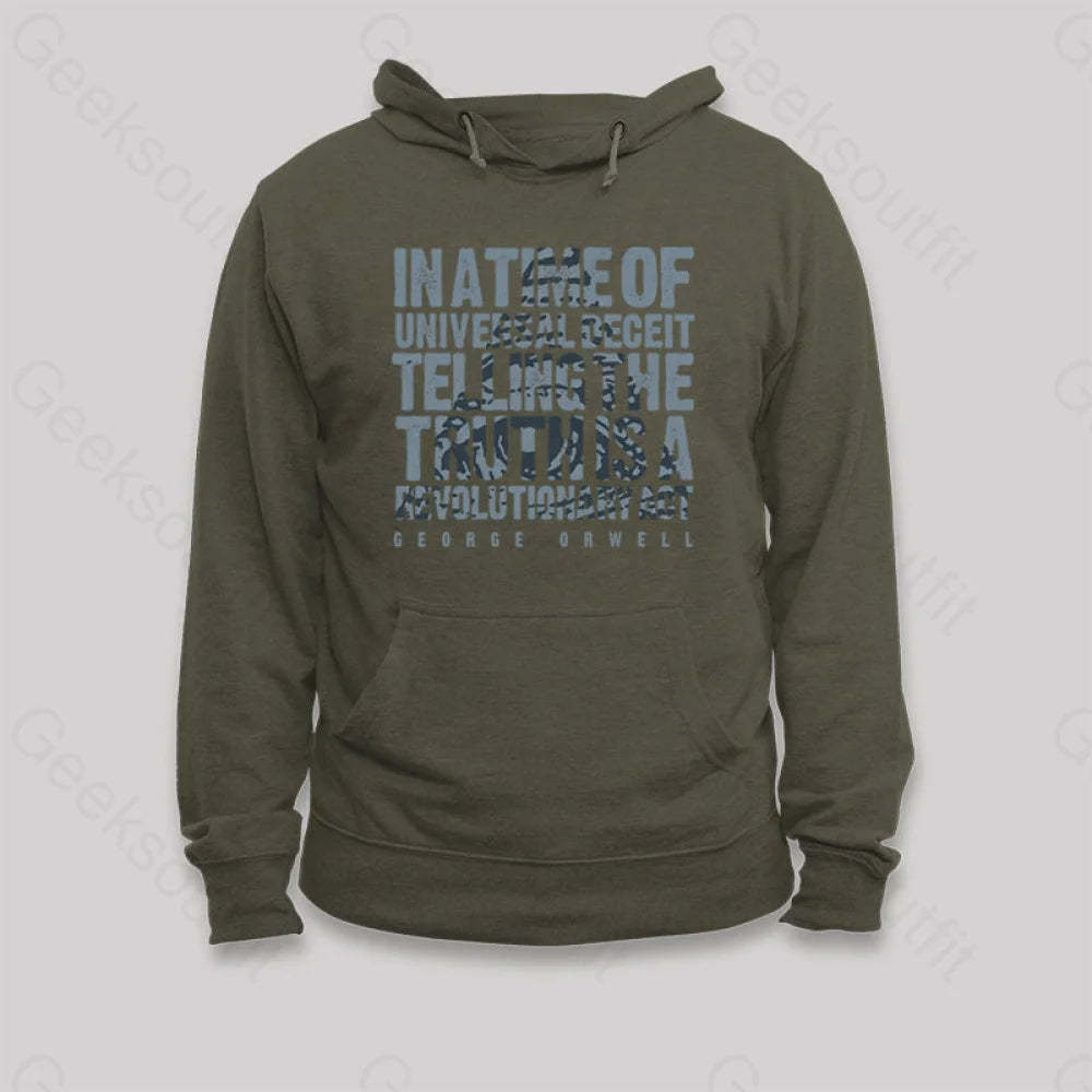 Orwellian Truth Hoodie Army Green / S