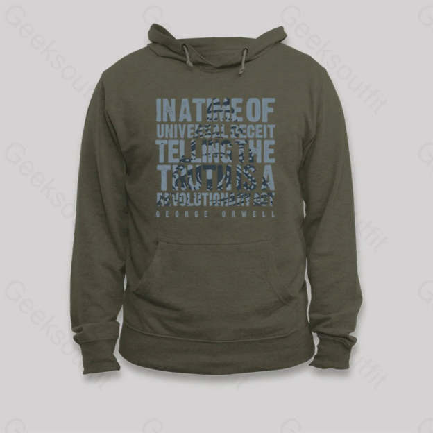 Orwellian Truth Hoodie Army Green / S