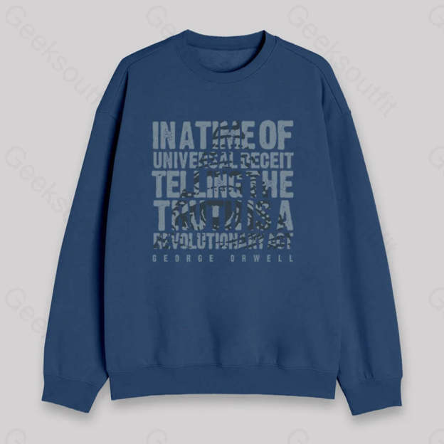 Orwellian Truth Sweatshirt Dark Blue / S