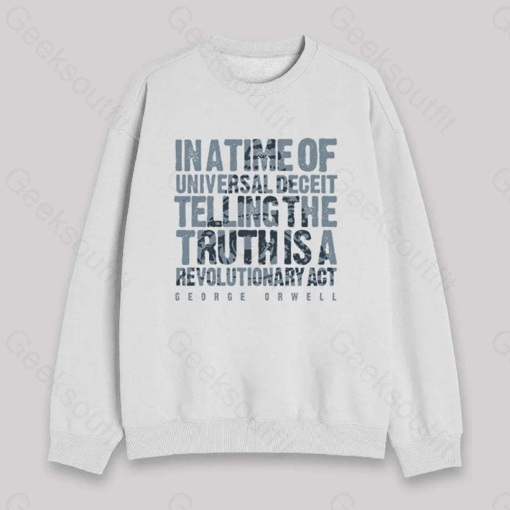 Orwellian Truth Sweatshirt White / S