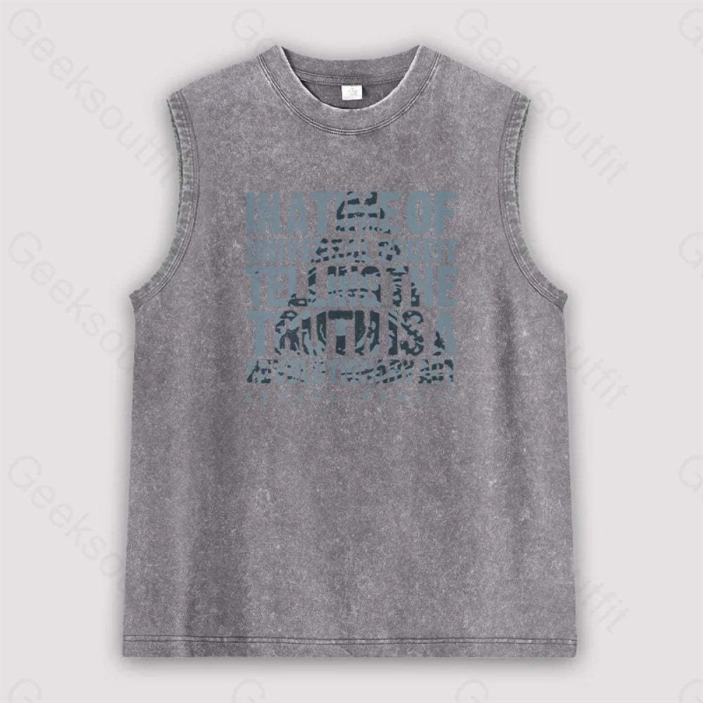 Orwellian Truth Unisex Washed Tank Grey / S