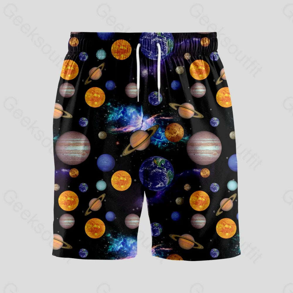 Out of this World Camp Geeky Drawstring Shorts - Geeksoutfit