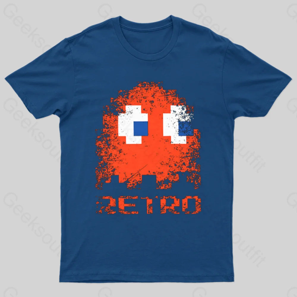 Pac Man Retro T-Shirt Navy / S