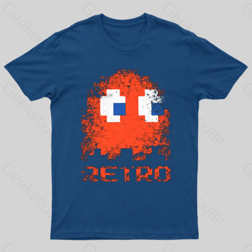 Pac Man Retro T-Shirt Navy / S