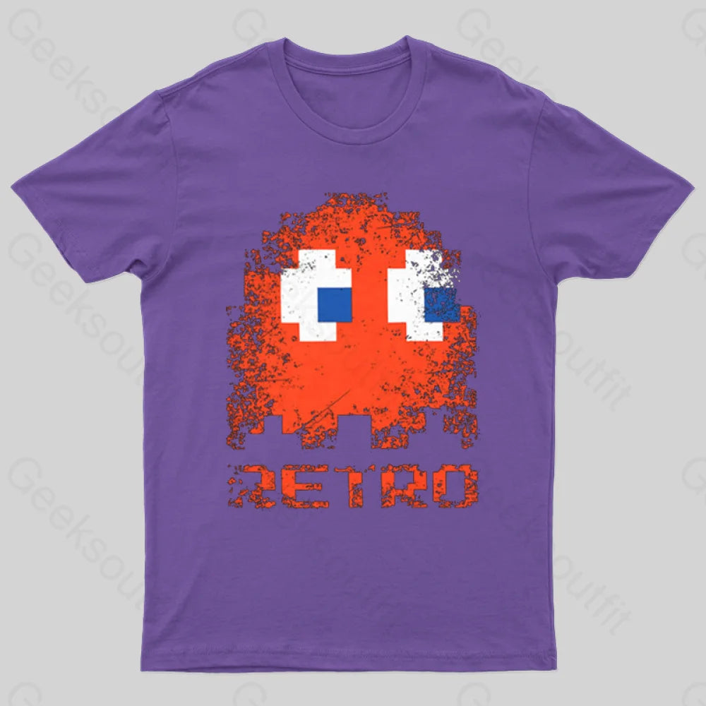 Pac Man Retro T-Shirt Purple / S