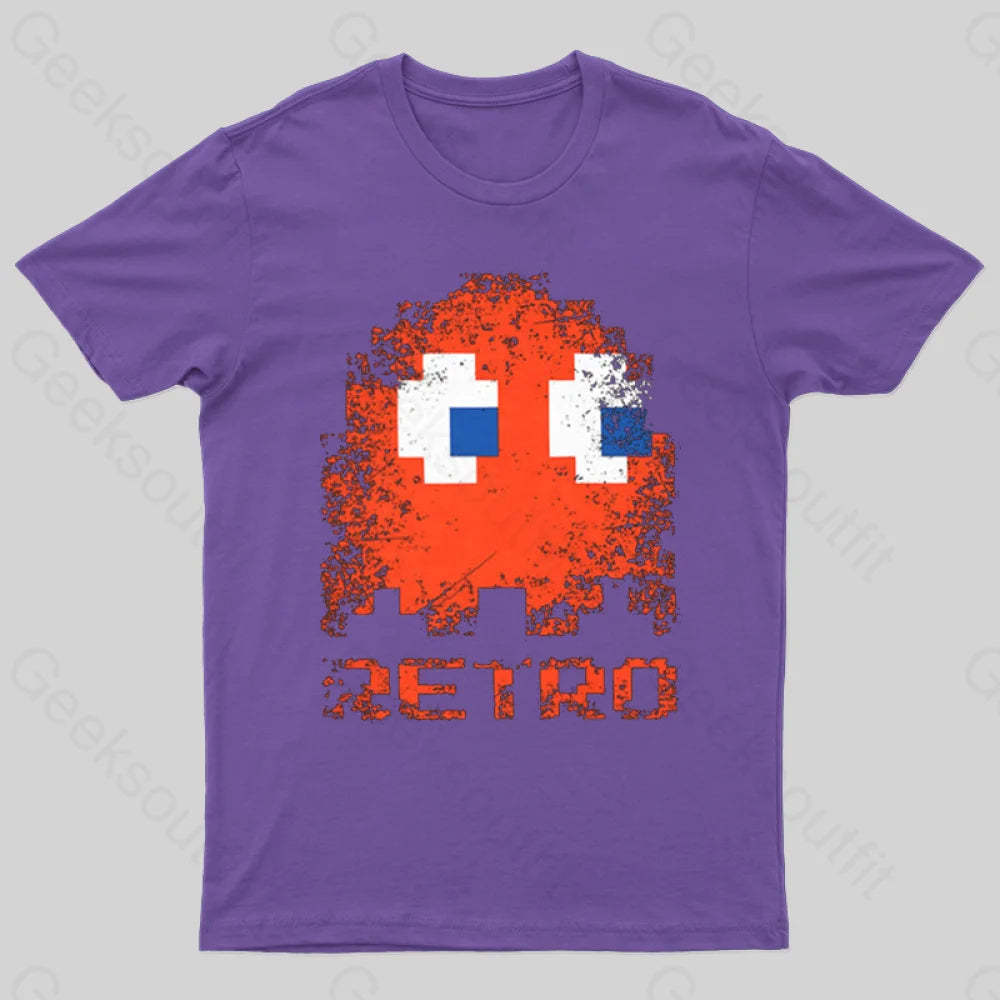 Pac Man Retro T-Shirt Purple / S
