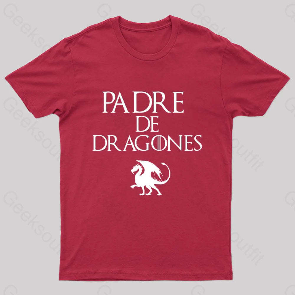 Padre De Dragones Geek T-Shirt Red / S