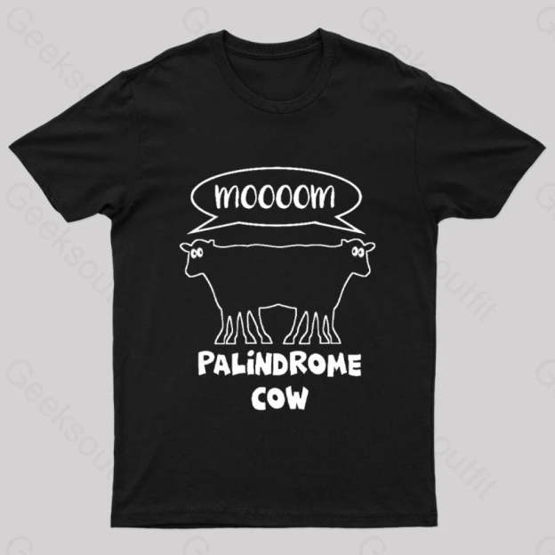 Palindrome Cow Geek T-Shirt Black / S