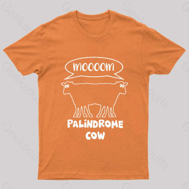 Palindrome Cow Geek T-Shirt Orange / S