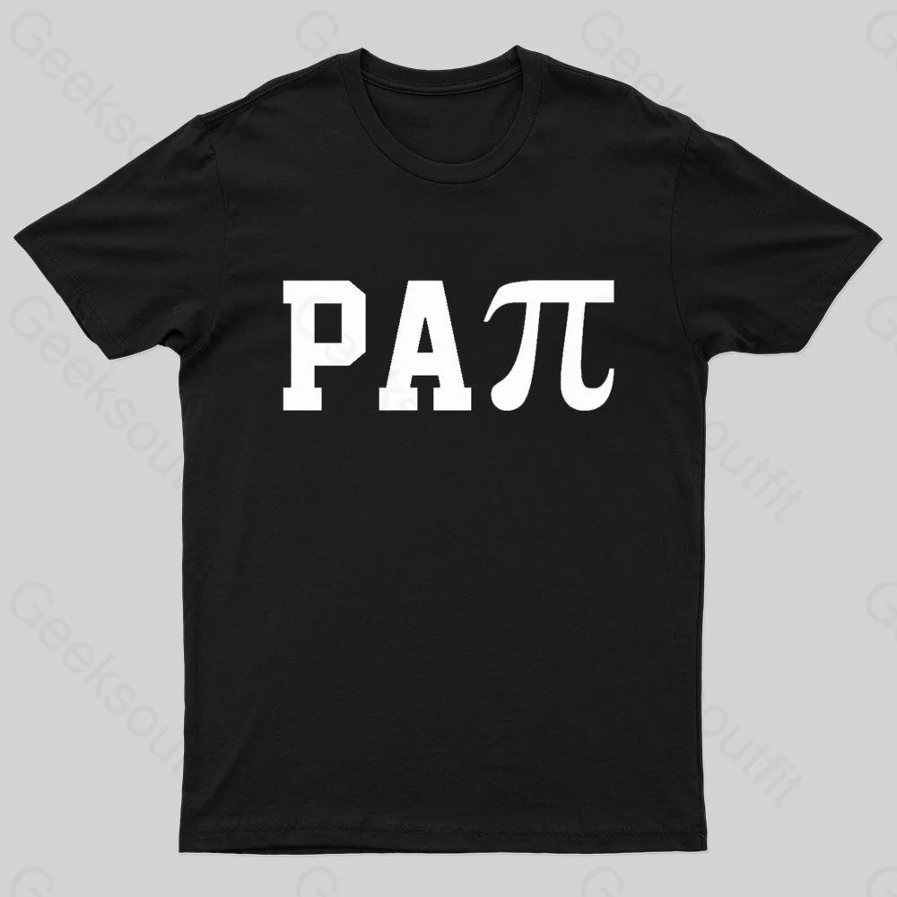 Papi Pi Dad Puns Math Nerd T-Shirt Black / S