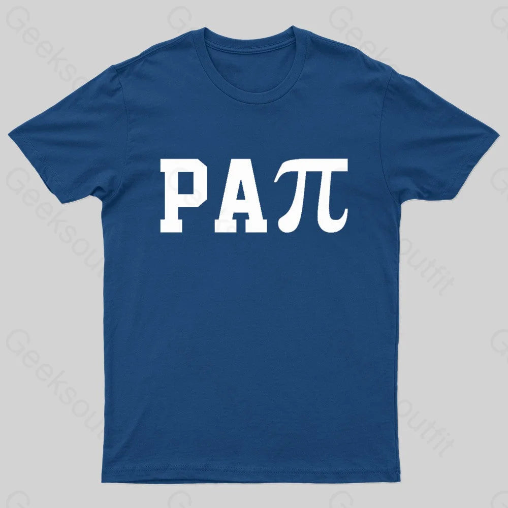 Papi Pi Dad Puns Math Nerd T-Shirt Navy / S
