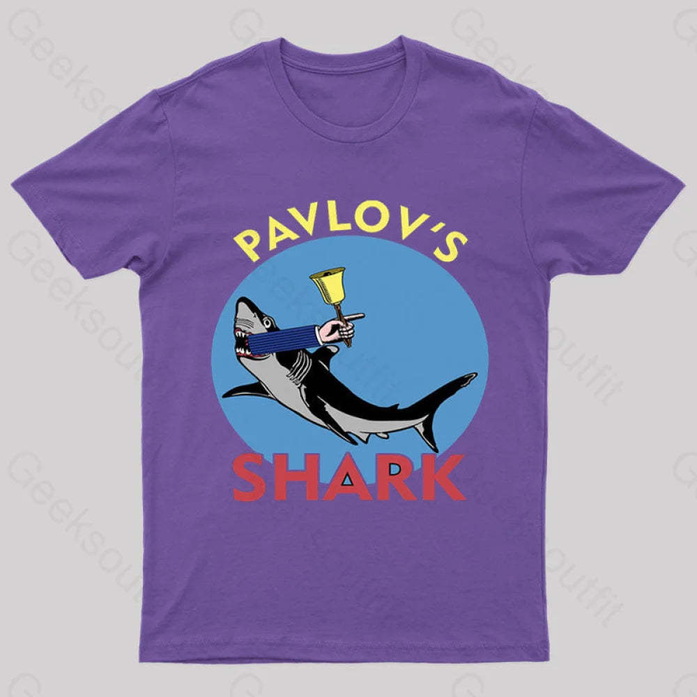 Pavlov’s Shark Nerd T-Shirt Purple / S