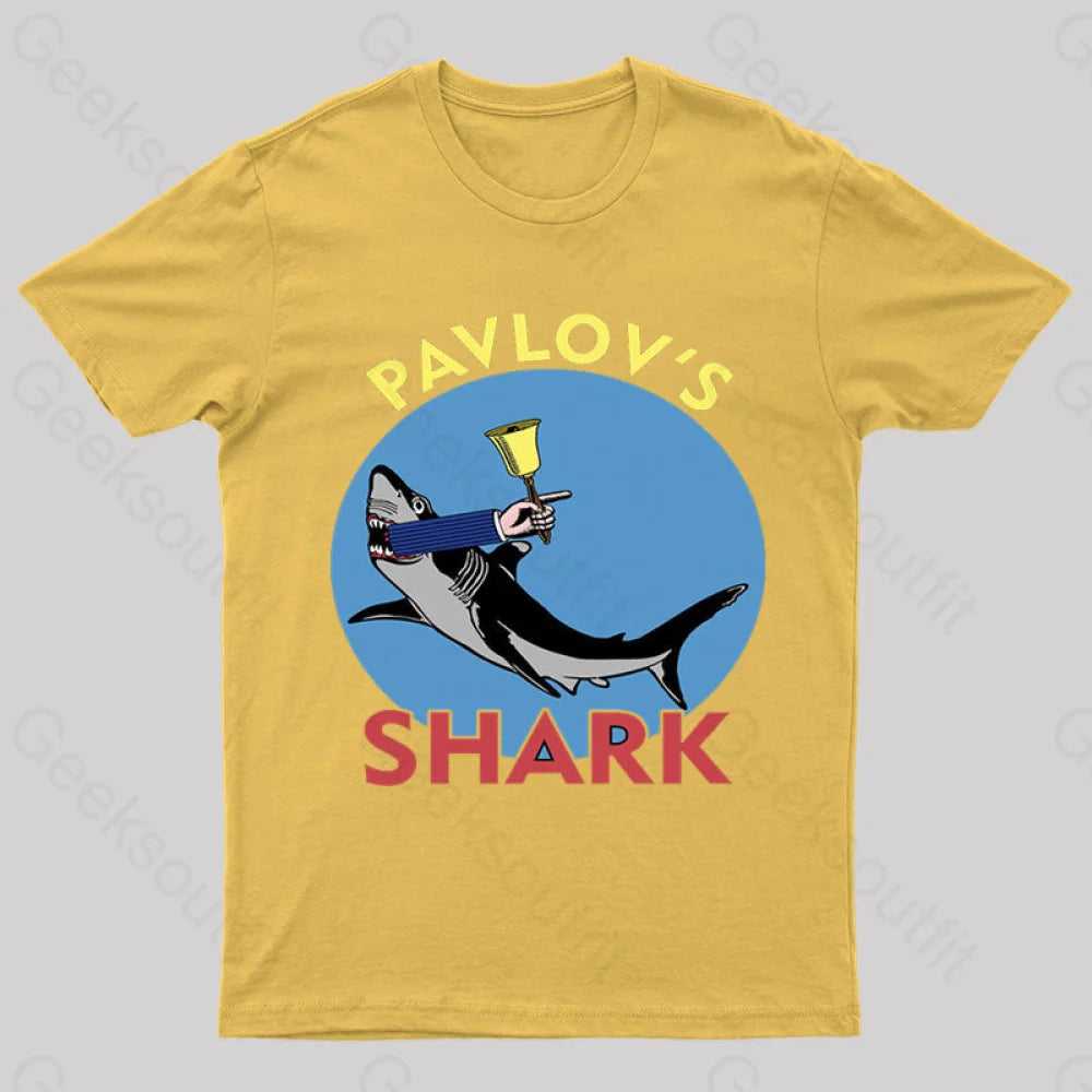 Pavlov’s Shark Nerd T-Shirt Yellow / S