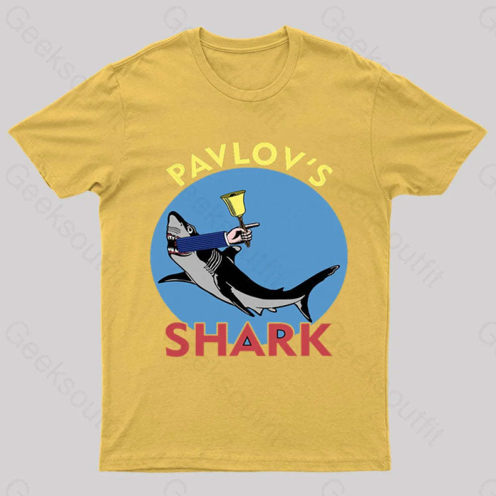 Pavlov’s Shark Nerd T-Shirt Yellow / S