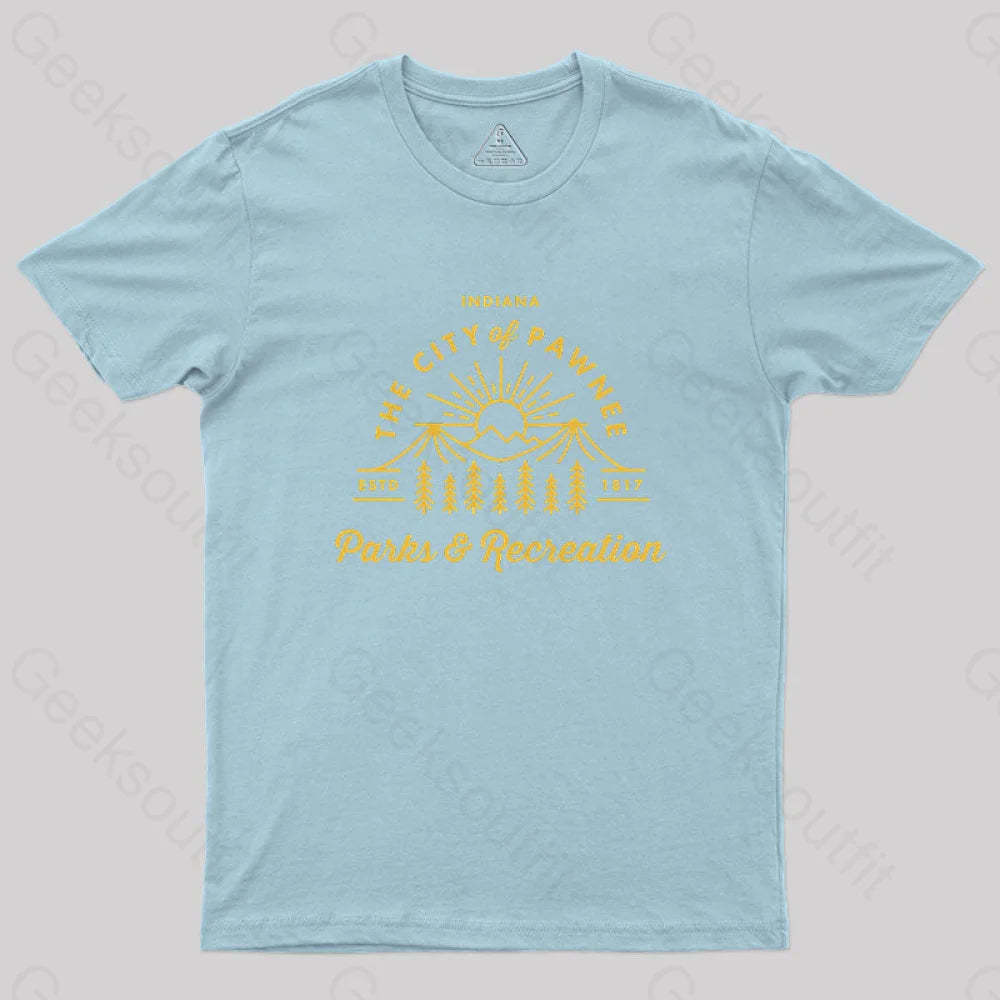 Pawnee Parks & Recreation Geek T-Shirt Light Blue / S