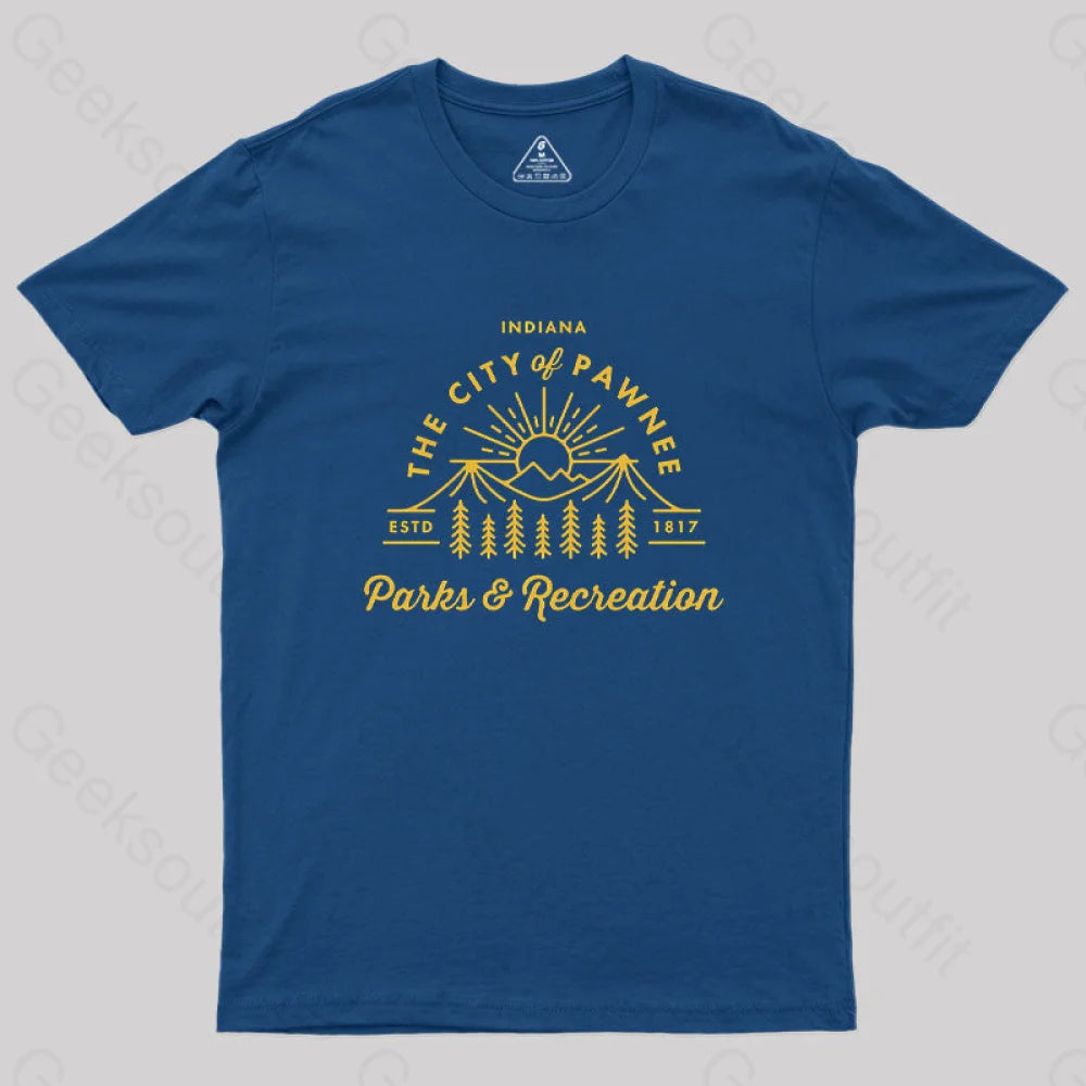 Pawnee Parks & Recreation Geek T-Shirt Navy / S