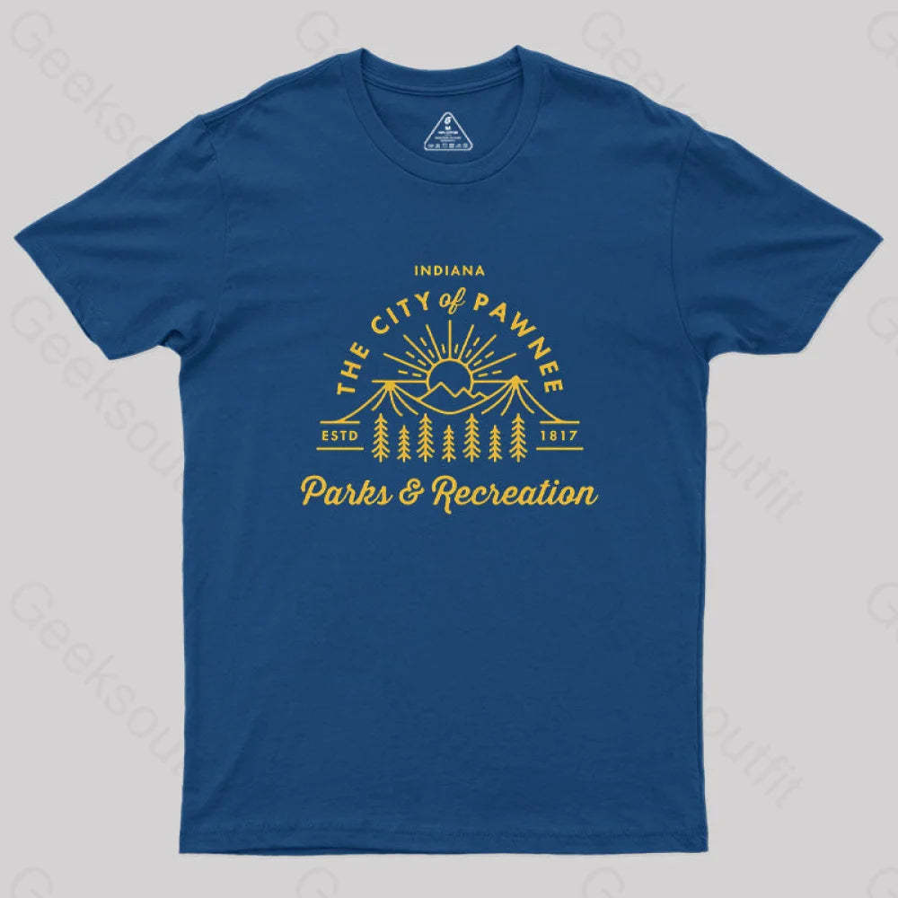 Pawnee Parks & Recreation Geek T-Shirt Navy / S