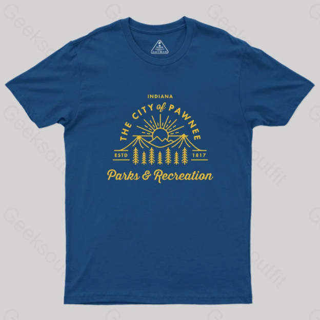 Pawnee Parks & Recreation Geek T-Shirt Navy / S