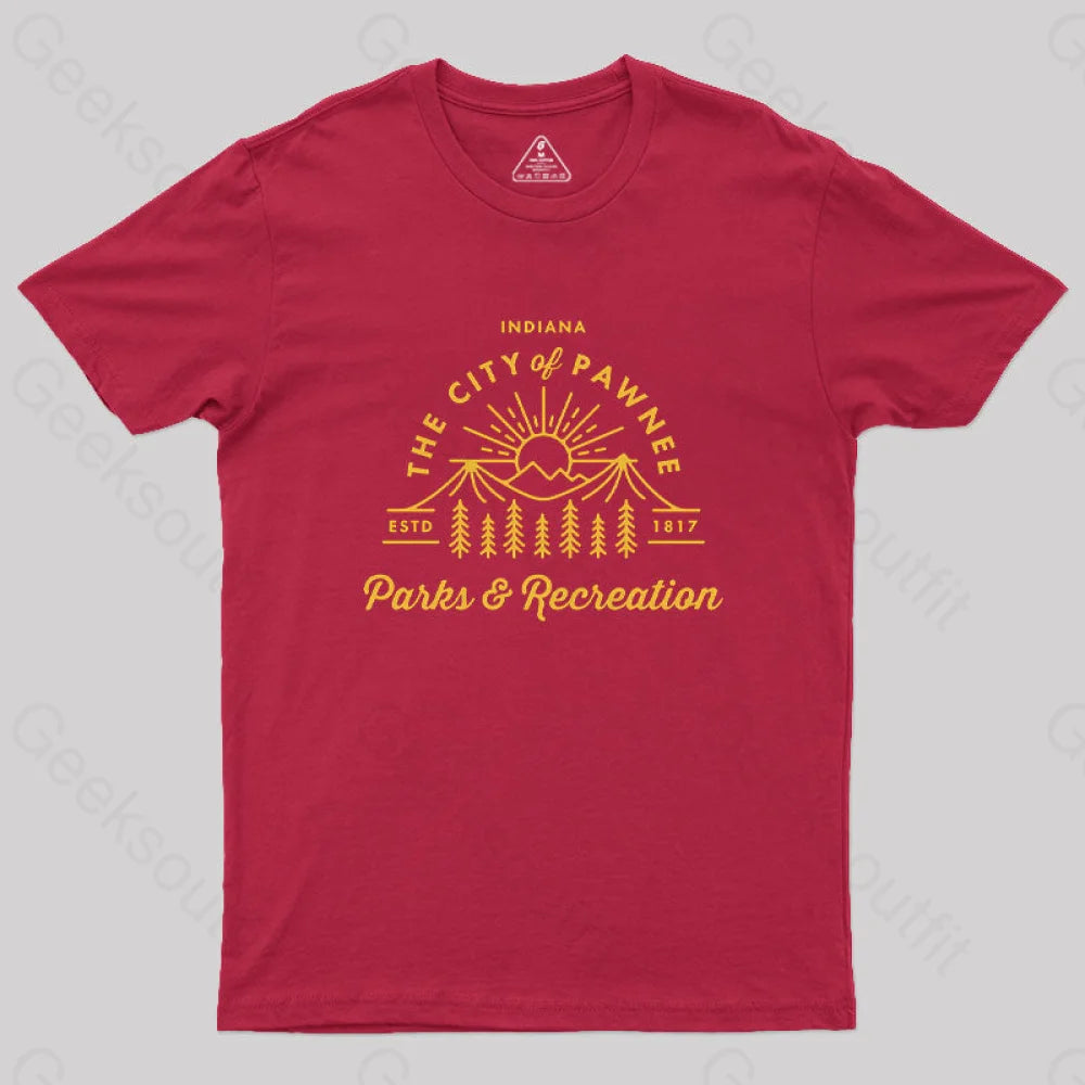 Pawnee Parks & Recreation Geek T-Shirt Red / S