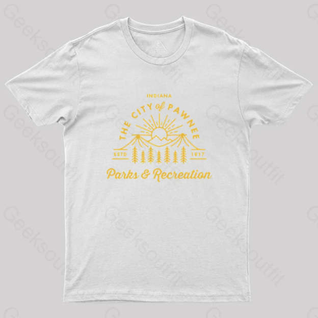 Pawnee Parks & Recreation Geek T-Shirt White / S