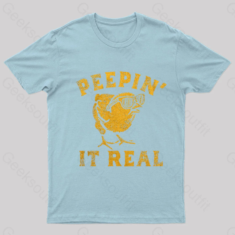 Peepin It Real Nerd T-Shirt Light Blue / S
