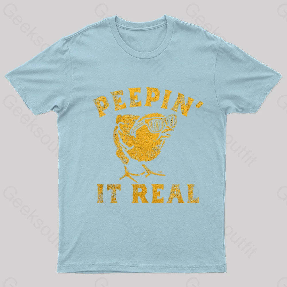 Peepin It Real Nerd T-Shirt Light Blue / S