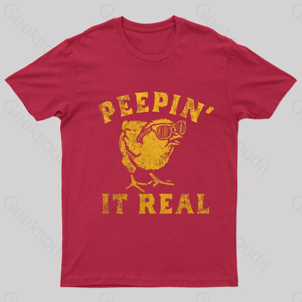 Peepin It Real Nerd T-Shirt Red / S