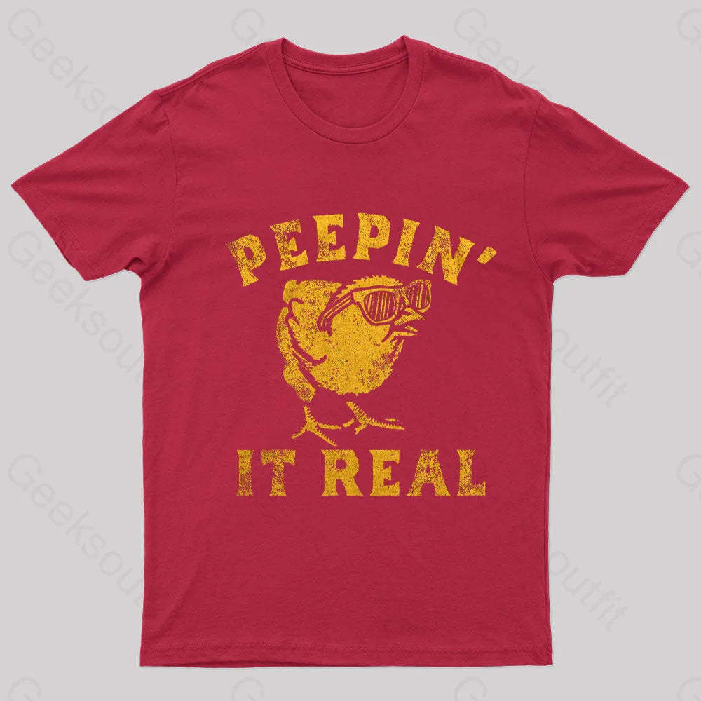 Peepin It Real Nerd T-Shirt Red / S