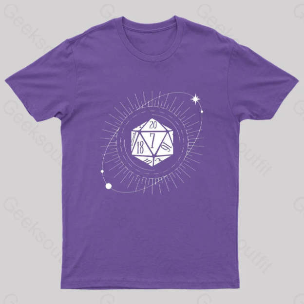 Pen And Paper Space Dice T-Shirt Purple / S