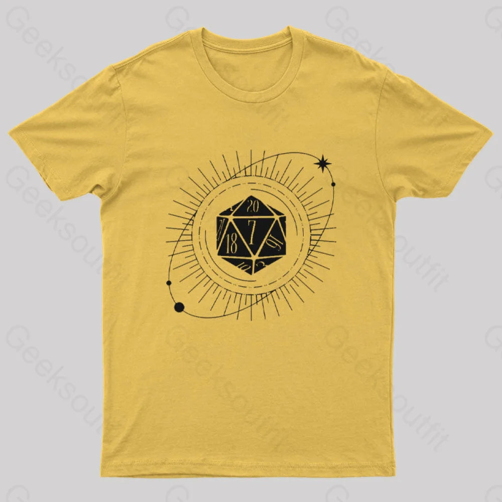 Pen And Paper Space Dice T-Shirt Yellow / S