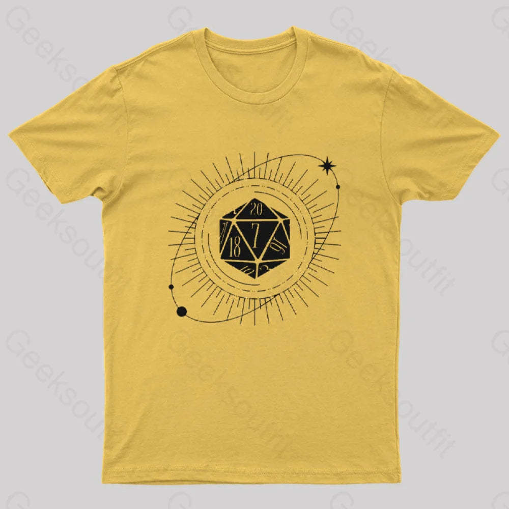 Pen And Paper Space Dice T-Shirt Yellow / S