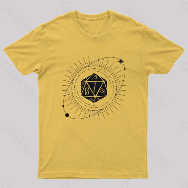 Pen And Paper Space Dice T-Shirt Yellow / S