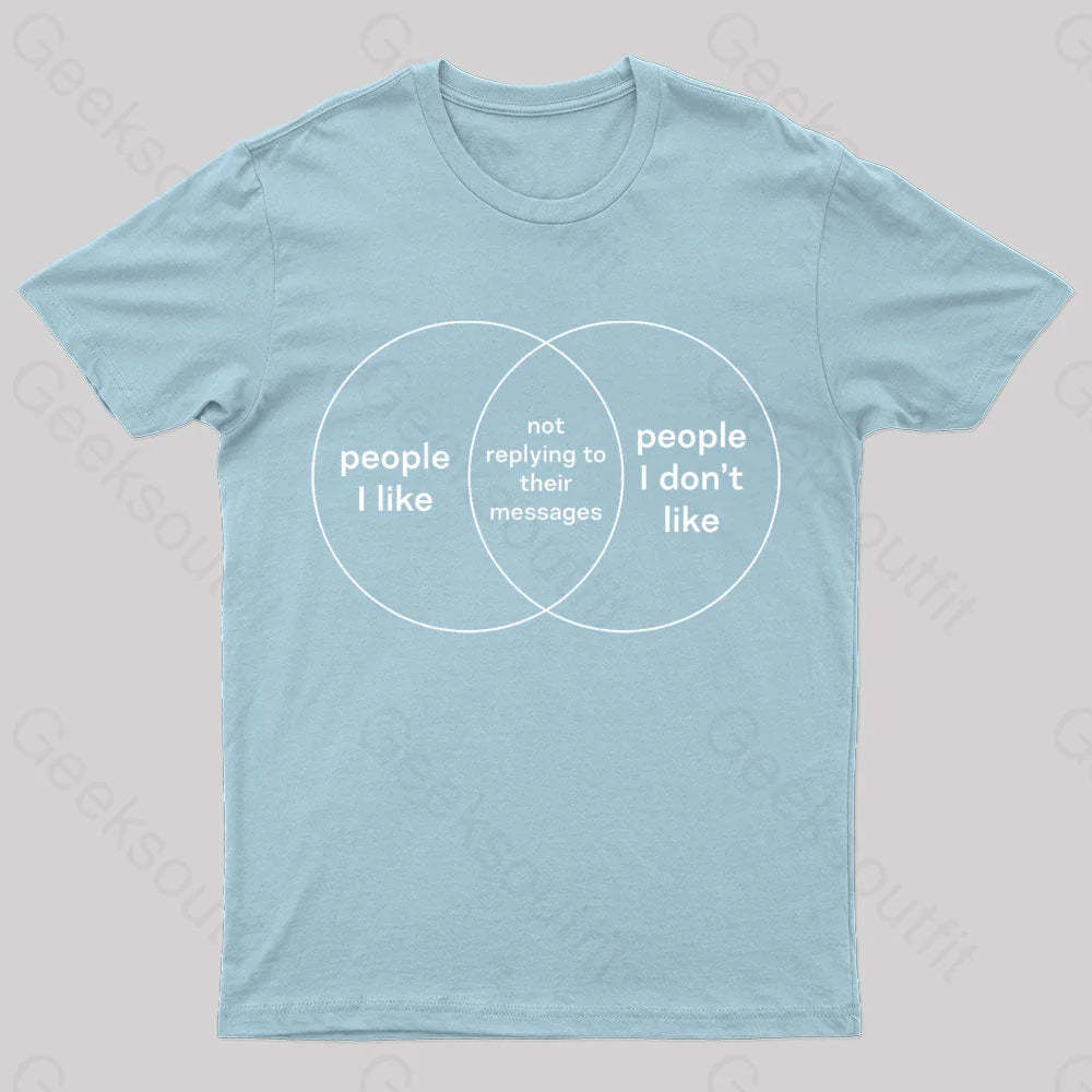 People I Like & Don’t Nerd T-Shirt Light Blue / S