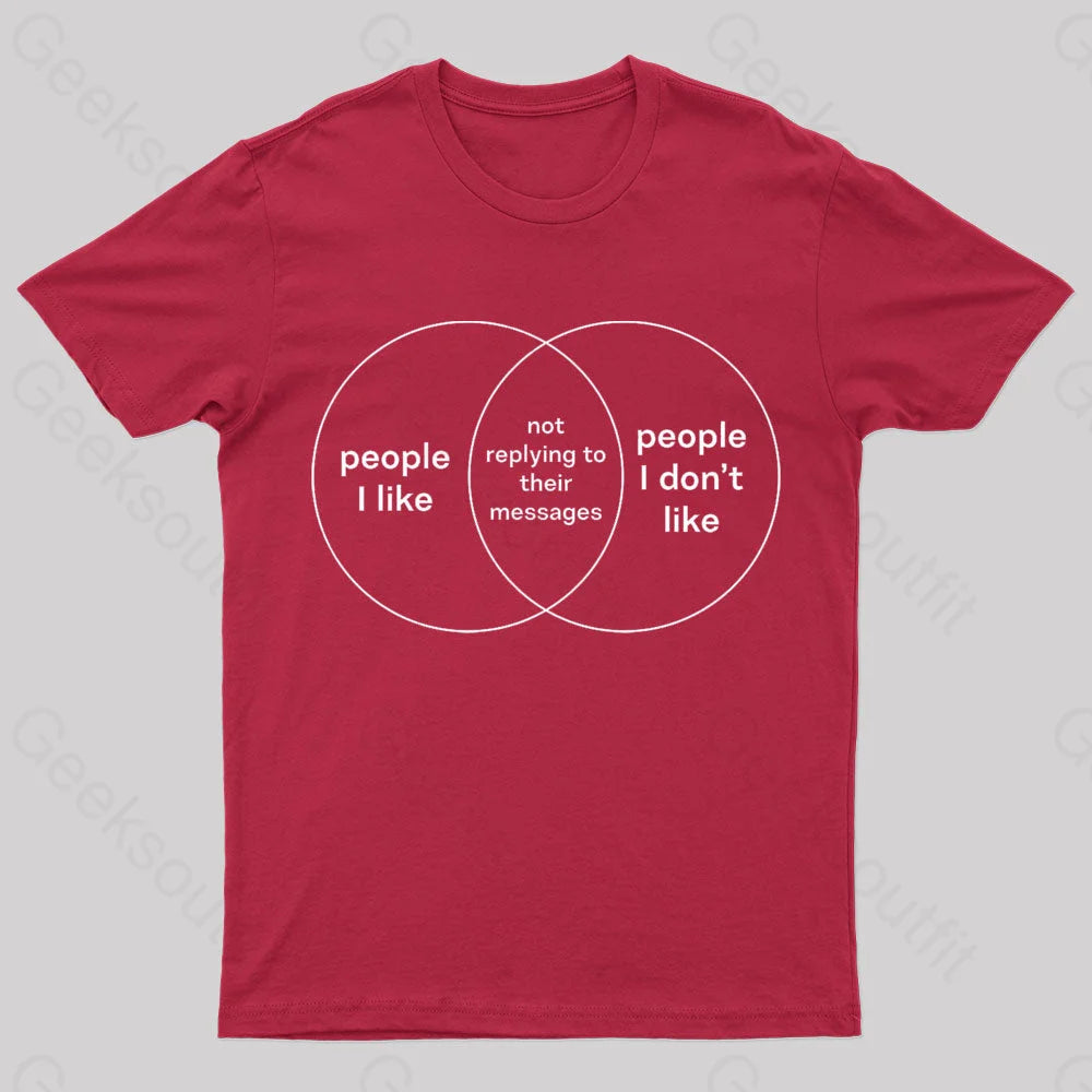 People I Like & Don’t Nerd T-Shirt Red / S