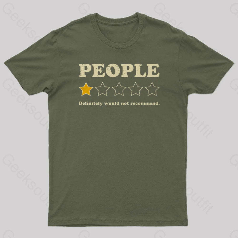 People Rating Nerd T-Shirt Army Green / S