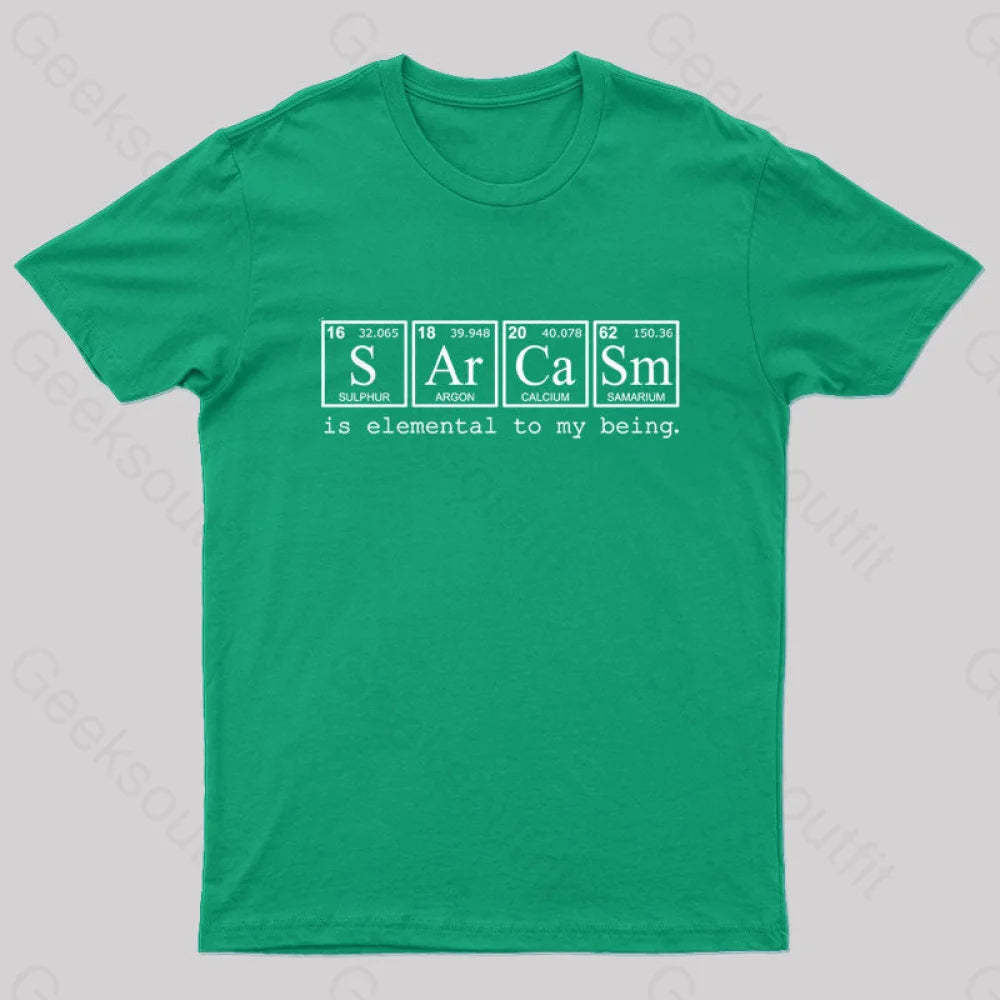 Periodic Sarcasm Nerd T-Shirt Green / S