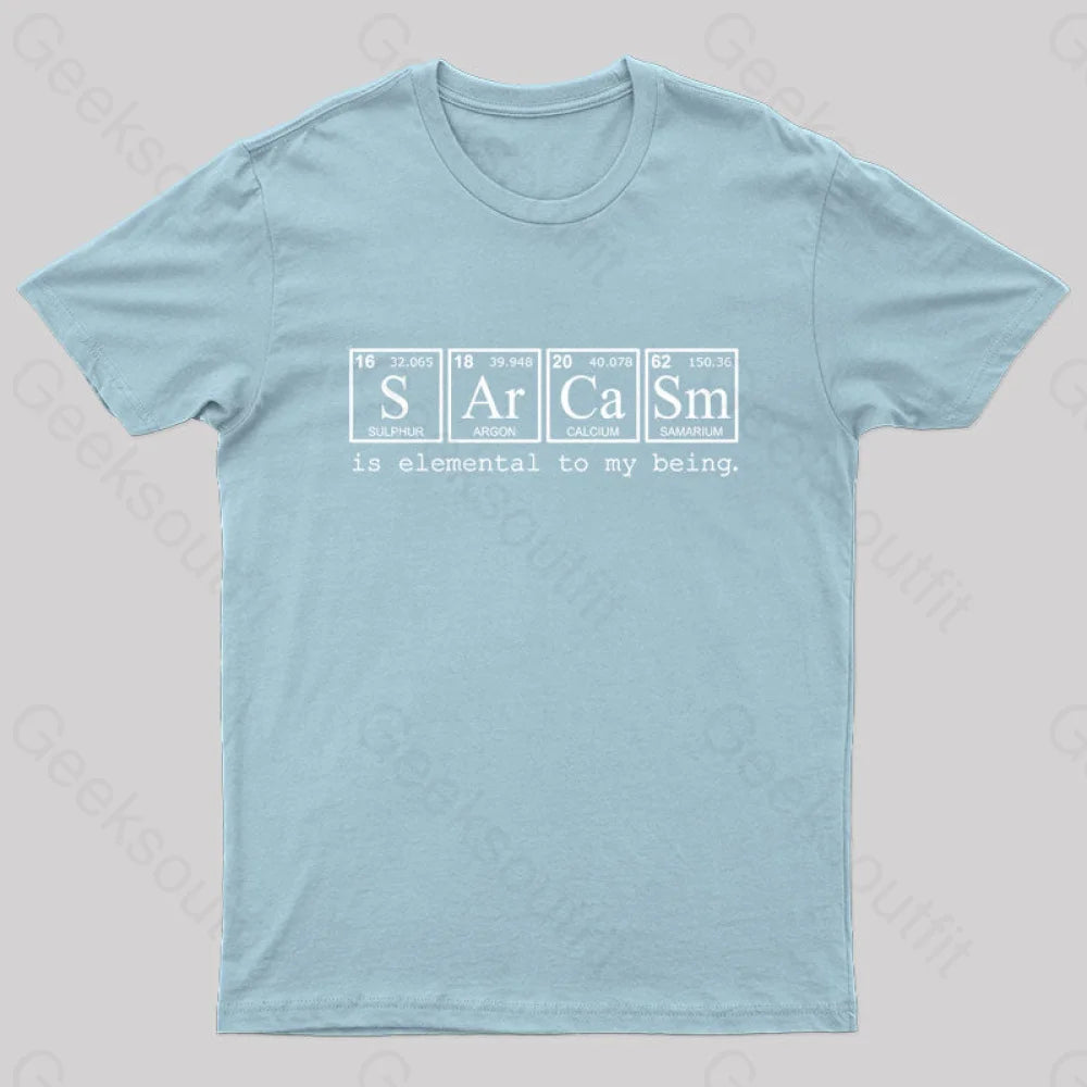 Periodic Sarcasm Nerd T-Shirt Light Blue / S