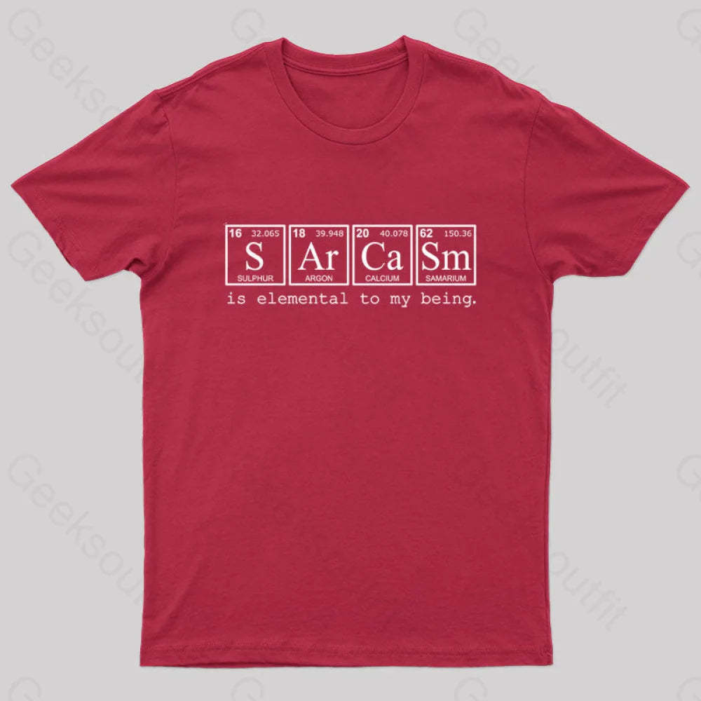 Periodic Sarcasm Nerd T-Shirt Red / S