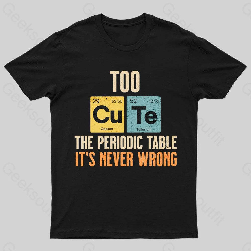 Periodic Table Cute Nerd T-Shirt Black / S
